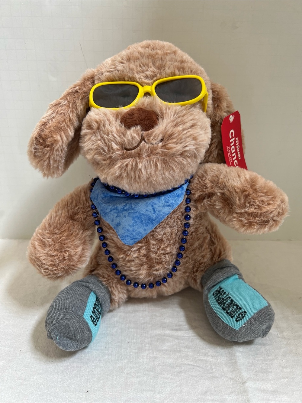 PetSmart Chance Puppy Dog Plush Stuffed Animal NEW WITH TAGS Sunglasses Scarf